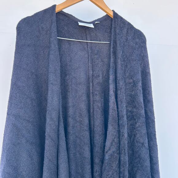 Kashwere Travel Poncho Kash-Ease Black One Size Cozy Fuzzy Soft Winter Shawl - Picture 6 of 10